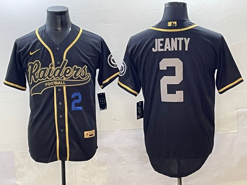Men 2025 Oakland Raiders #2 Jeanty Black Joint Name Nike Limited NFL Jersey style 3